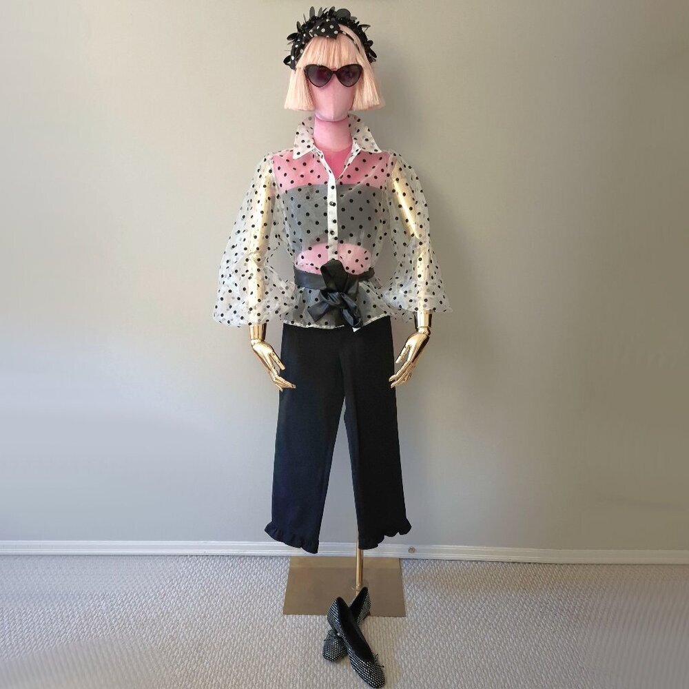 NWOT Seductive Pants black cotton blend ruffle hem pants, 32